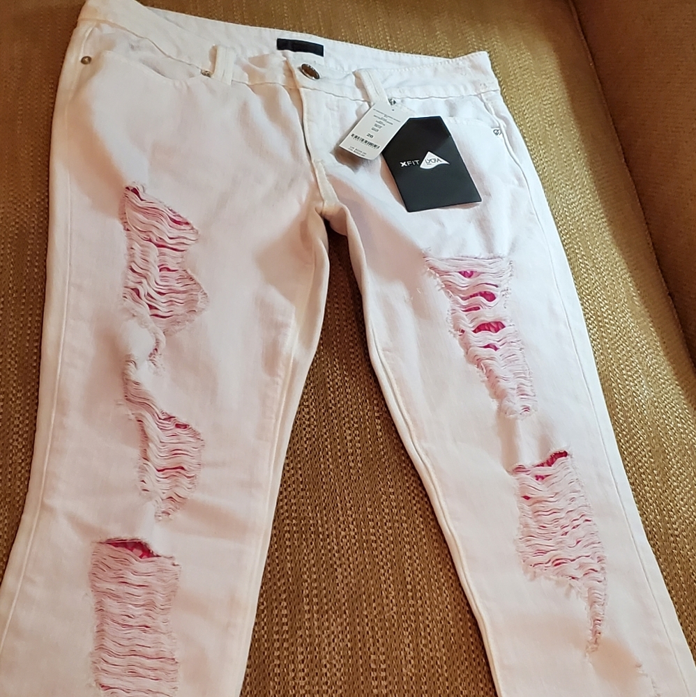 *NWT* bebe sf destroyed mesh skinny jean!! Size 28